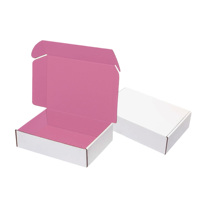 LOW MOQ Corrugado Reciclable Logo Rosa Embalaje de regalo Zapatos Caja de ropa Papel Postal Mailer Cajas de envío para pequeñas empresas