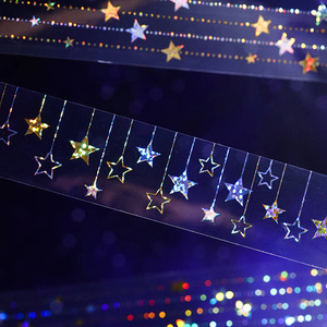 1 Rouleau de ruban PET estampage à chaud Série <span class=keywords><strong>Ciel</strong></span> étoilé Thème des étoiles <span class=keywords><strong>Sous</strong></span>-main Décoration - Product Image 4