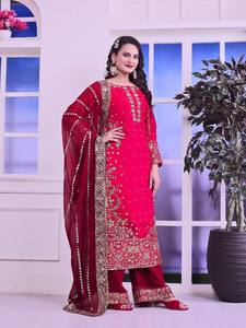 เสื้อปักลวดลายสวยงามแนวแฟนซีเสื้อพลัสโซ dupatta ดีไซน์ใหม่สำหรับมุสลิมซาลิมสงครามคามาเรซปากีสถาน - Product Image 6