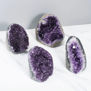 Pietra Naturale di <span class=keywords><strong>Ametista</strong></span>, Cristallo Geode, Cluster di Quarzo <span class=keywords><strong>Grezzo</strong></span> per Guarigione e Regalo - Product Image 3
