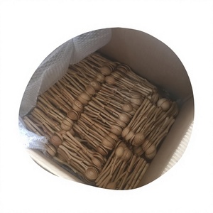 Cuillère à thé en bois durable BLUE LOTUS FARM, motif végétal vintage, 5,8 pouces, petites cuillères pour miel, confiture, condiments, lavage à la main uniquement - Product Image 1
