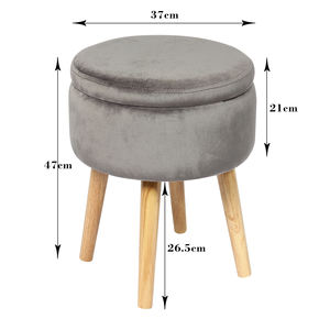 Taburete de almacenamiento personalizado Bailey, patas desmontables, redondas, de <span class=keywords><strong>4</strong></span> Patas, de madera, para el hogar, otomano, moderno, de lujo, elegante, patas de madera, otomano - Product Image 2
