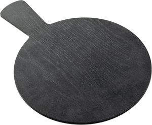 Racloirs ronds en céramique avec décalcomanie en bois noir 13-3/4\" X 10\" Manche de 4-1/2\" Style rustique Passe au lave-vaisselle Tablecraft - Product Image 1