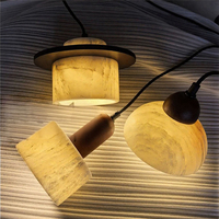 Hauteur réglable Wabi Sabi Suspension Rétro Américain Translucide Marbre Droplight pour Table À Manger Cuisine Île Restaurant