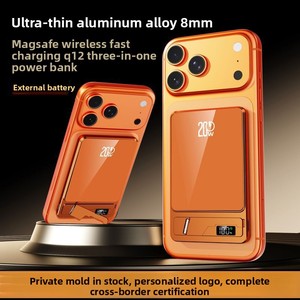 Batterie externe magnétique sans fil ultra-mince 10000 mAh en alliage, sortie 20W, multi-standards, modèle F15, certifiée 3C, cadeau idéal - Product Image 3