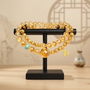 Pulsera de Citrino Natural para Mujer, Doble Hilo, Cuentas de la Suerte que Atraen Dinero, Cristal Amarillo Torre, Ojo de Tigre, Regalo - Product Image 2