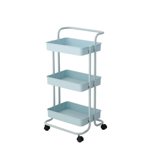 Étagère de rangement pour collations de couleur bonbon, chariot mobile en acier au carbone pour cuisine, étagère de rangement multi-niveaux sur pied pour salon - Product Image 4