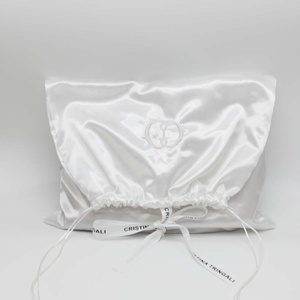 Bolsa de Satén de Polietileno Reciclado con Logotipo Bordado Personalizado, Bolsa de Embalaje para Ropa, Bolsa de Almacenamiento con Cordón, Bolsa de Satén de Seda - Product Image 2