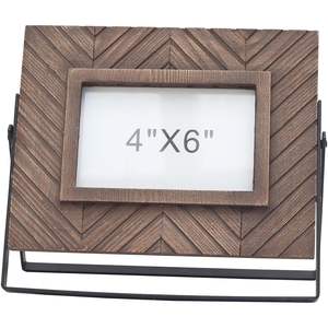 Wooden <b>Picture</b> <b>Frame</b> 4x6 Inch <b>Rustic</b> Dark Brown Tabletop Easel Back Photo <b>Frame</b> for Home Decor - Product Image 1