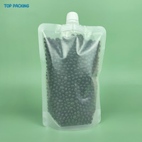 Logo imprimé personnalisé Mylar Doy Pack nourriture jus boisson en forme de liquide Eco Transparent Stand Up pochette bec pochette