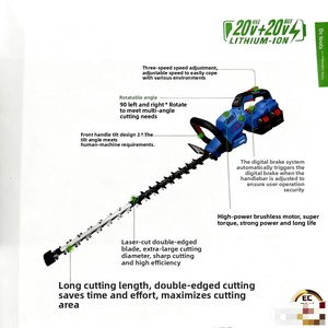 Taille-haie à double ciseaux lithium-ion de haute qualité, portable, multifonctionnel, pour l'entretien paysager domestique et extérieur, 650 mm - Product Image 5