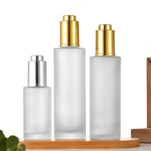 HOT Clear Frosted Glass Bottle Essence Oil Bottle Essence Dropper Bottle 20ml 30ml 50ml - Product Image 4