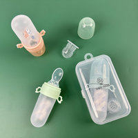 Yuye 2-in-1 BPA-vrije siliconen lepels voor baby's, fruitzakje, bijtring, knijpfles voor fruit voor baby's, peuters en kinderen