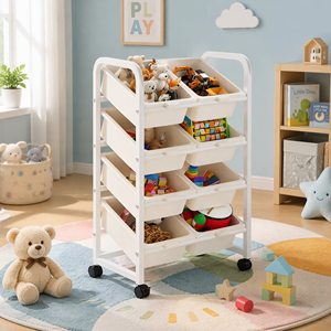 Modern PP Toy <strong>Storage</strong> Rack Floor-Standing Multi-Layer for Children's Books and <strong>Drawings</strong> - Product Image 2