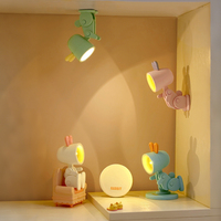 Veilleuse Lapin Mignon avec Base Stable, Alimentée par Pile Bouton, Lampe Murale Miniature en Forme d'Animal, Veilleuse Pliante pour le Sommeil