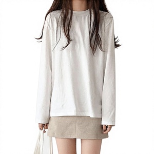 Autumn New Korean Version Breathable Cute Loose Short Water Shield Color Crew Neck Casual and Comfortable <b>Top</b> for Women - Product Image 3