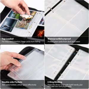 <span class=keywords><strong>Portacarte</strong></span> Personalizzabile all'Ingrosso, 4 Tasche <span class=keywords><strong>con</strong></span> <span class=keywords><strong>Cerniera</strong></span>, Album in Pelle PU, Raccoglitore per Carte Collezionabili - Product Image 5