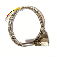 Resistencia Térmica de Platino PT100 de Alta Precisión con Rosca, Sensor de Temperatura Industrial, Sonda Única, Sistema de 3 Cables, IP66, Acero Inoxidable