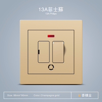 Unidad de Conexión con Interruptor Doble de 16A 220V, Duradera, con Fusible y LED, Estándar Británico, para Hogar y Oficina