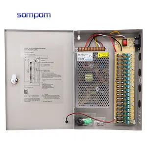 10A 20A 30A 20 amper anahtar modu CCTV merkezi dağıtılmış DC açık 20 amper Metal 12V kamera CCTV için güç kaynağı kutusu