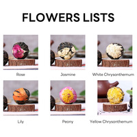 Clqq Coffret Cadeau de 18 Boules de Thé Parfumées Pu'er, Thé aux Fleurs Mélangées Rose, Jasmin, Pivoine, 6 Saveurs, Thé Santé