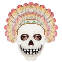 Masque de tête d'Halloween pour enfants, style chef indien, accessoire de cosplay pour fêtes costumées et bals masqués