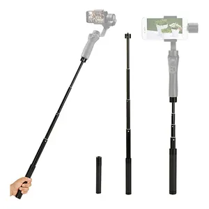 Estabilizador telescópico dobrável, extensor para gopro zhiyun dji feiyu com rosca de 1/4"