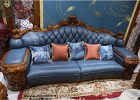 Nouveautés : Ensemble de canapés en cuir de luxe, style européen, design antique, Chesterfield modulaire pour hôtel, maison, salon