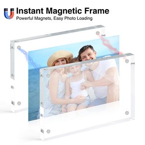 4x6 Clear Acrylic <b>Picture</b> <b>Frame</b> Acrylic Photo <b>Frame</b> <b>Magnetic</b> Desktop Card Display <b>Frame</b> - Product Image 2