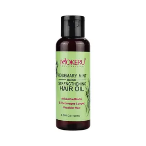 Alta calidad Pvivate Label Mokeru 100mL Rosemary Mint Strengthing Hair Oil para el crecimiento del cabello Precio de fábrica OEM Bienvenido