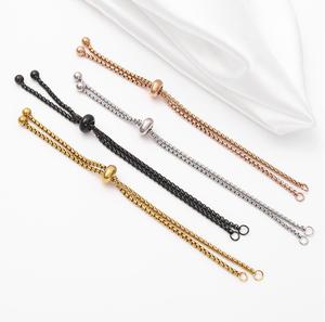 Cadenas Deslizantes Ajustables de Acero Inoxidable para <span class=keywords><strong>Hacer</strong></span> <span class=keywords><strong>Pulseras</strong></span>, Cadenas Extensoras Deslizantes con Terminales de Bola para Mujer, <span class=keywords><strong>Pulseras</strong></span> Semiterminadas para DIY - Product Image 2