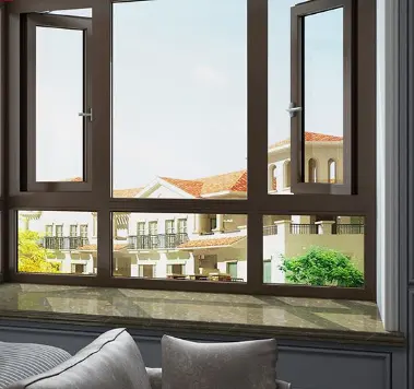 Sistema de ventana de línea delgada de aluminio Eloyd, bordes minimizados para una vista maximizada, ventanas de balcón de vidrio abatible de doble acristalamiento
