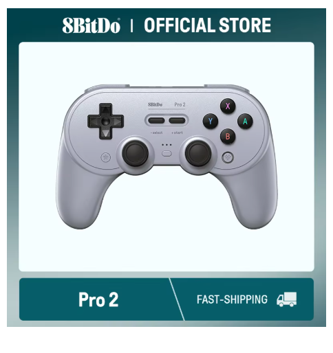 8BitDo New Pro 2 BT Gamepad with Hall Effect Joystick for Nintend Switch, PC, MacOS, Android, Steam Deck Raspberry Pi