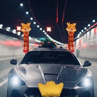 Décoration de voiture en forme de bois de cerf pour Noël et le Nouvel An chinois, pour les salons automobiles et les concessionnaires 4S, symbole de prospérité et de richesse abondante, doré.