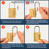 Cadenas à clé en laiton haute sécurité pour bagages, casiers de gym, sécurité antivol, couleur or, logo personnalisé