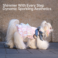 Robe pour chien TOUCHDOG pour petits chiens, robe tutu scintillante, robes d'été pour animaux de compagnie, nœud papillon rose diamant, tenue de cérémonie pour animaux de compagnie pour les mariages