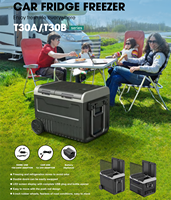 T30 Serie 45L 55L 65L Tragbarer Auto-Kühlschrank Doppelzone 12V 24V -20 ℃ ~20 ℃   DC-Kompressor-Autokühlschrank mit Adapter für Camping