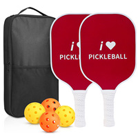 Pala de Pickleball Rectangular de Fibra de Vidrio Roja sin Orificios, Modelo Deportivo para Exteriores TZ-537