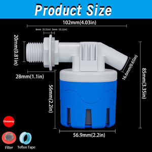 Robinet à bille automatique sans fil 1/2 pouce pour le contrôle du niveau d'eau, <span class=keywords><strong>connexion</strong></span> filetée OEM pour réservoir d'eau - Product Image 2