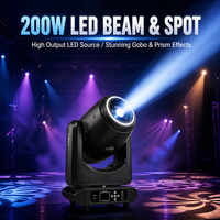 Projecteur LED mobile haute puissance 200W avec anneau LED extérieur, modèle 2026, pour scène professionnelle et concerts