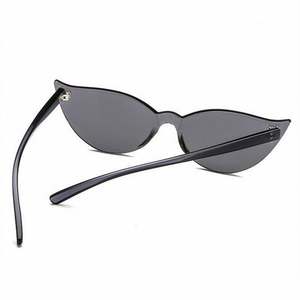 Lunettes de soleil œil-de-chat sans monture tendance vintage pour femmes, couleurs bonbon (rouge, rose, jaune) – Vente en gros personnalisée - Product Image 4