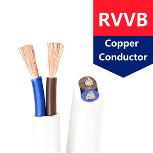 Fil plat en cuivre à 2 conducteurs RVVB gainé de PVC, câble flexible en cuivre isolé, 2X4 2X6 2X1 <span class=keywords><strong>2X2</strong></span>.5 1.5mm 2.5 4 Mm², vente en gros - Product Image 1