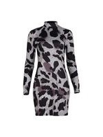 Robe moulante mini à imprimé serpent néon pour femme, manches longues, robes de mode printemps automne, tenue de soirée, clubwear, robe sexy pour femme