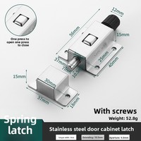 HOHE Serrure à ressort automatique en acier inoxydable 304, bouton poussoir, antivol, pour porte, fenêtre, armoire, clip de fixation, hôtels modernes, bureaux