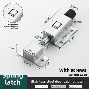 Hohe 304 Thép Không Gỉ Tự Động Mùa Xuân Chốt Khóa Đẩy Nút Chống Trộm Cửa Cửa Cửa Sổ Tủ Bolt Clip Khách Sạn Hiện Đại Văn Phòng - Product Image 6