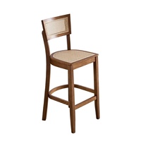 Tabouret de bar commercial en bois massif de style nordique, chaise haute pour café, salon de thé, design moderne