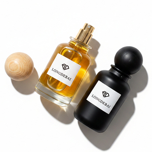 Botella de Perfume Vacía Redonda Negra Mate Personalizada de 30ml 50ml 100ml, Botella de Perfume de Vidrio con Caja de Embalaje y Tapa de Madera - Product Image 3