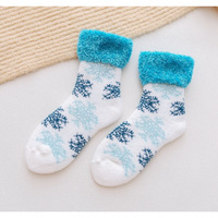 Chaussettes d'hiver douillettes et chaudes en peluche pour femme, épaisses, antidérapantes, doublées polaire, style chaussettes de nuit
