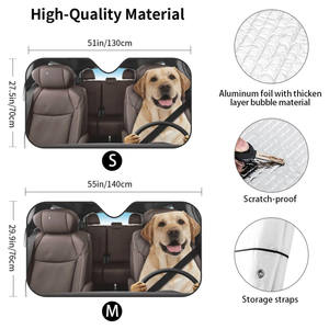 Parasole Personalizzato per Parabrezza con Foto di Animali Domestici, Divertente Parasole Anteriore per <span class=keywords><strong>Auto</strong></span> con Cane e Gatto, Pieghevole e Rinfrescante con Protezione dai Raggi UV per Automobile - Product Image 3