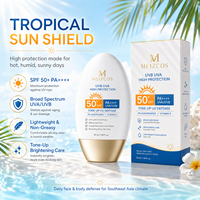 Crème solaire SPF 50+ PA++++ à label privé OEM ODM, crème solaire éclaircissante, protection UV, niacinamide, vitamine E